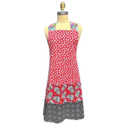 💀 Frida’s Garden of Dreams — Handmade Reversible Crossback Apron