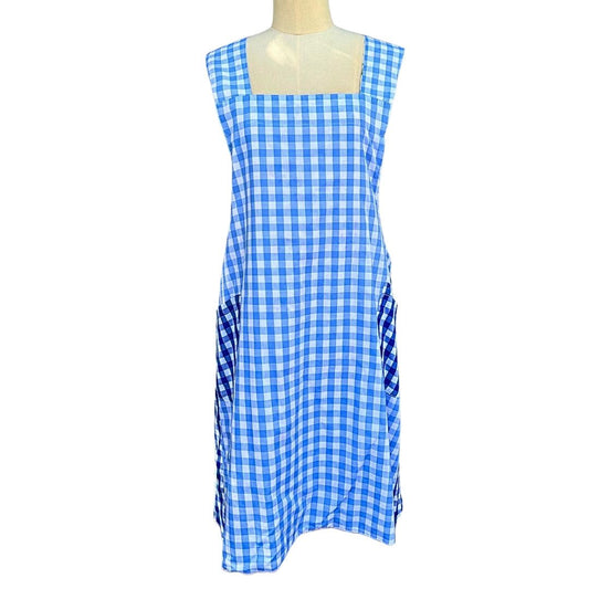 🌸 Garden Glimmer – Handmade Reversible Crossback Apron in Pastel Florals & Gingham