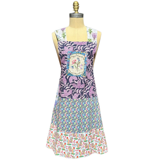 🌼 Babushka Meadow— Handmade Reversible Crossback Apron