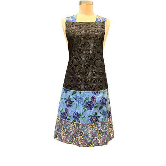 🌸 Bunny Hops & Mandala Stops — Handmade Reversible Crossback Apron