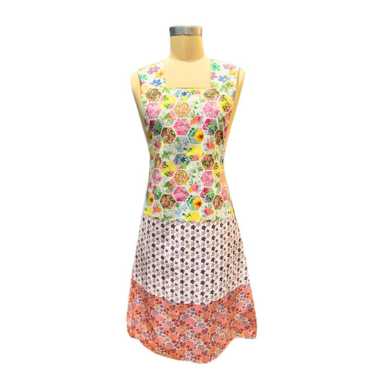 🌸 Bunny Hops & Mandala Stops — Handmade Reversible Crossback Apron