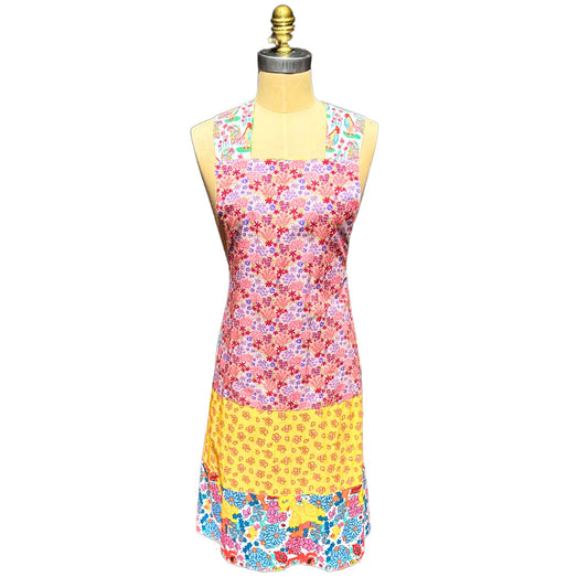 🌞 Citrus Parade — Handmade Reversible Crossback Apron