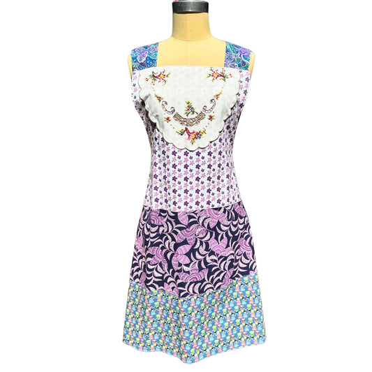 🧵 Doily Whim & Babushka Dreams — Handmade Reversible Crossback Apron